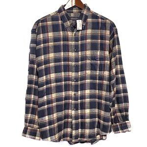 NWT American Eagle Plaid Flannel Shirt Button Down Heavy Flannel Shirt L NEW!